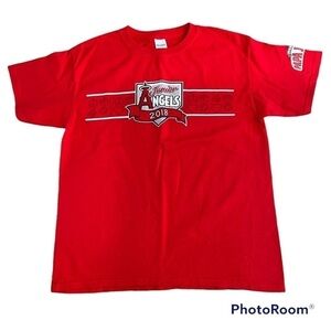Junior Angels 2018 red Gildan short sleeved youth sports shirt, L, Papa John's.